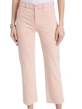 DL1961 Patti Straight High Rise Jeans Bellini Raw Hem Ankle Denim 24